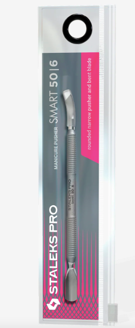 Manicure pusher SMART 50 TYPE 6 (rounded narrow pusher and bent blade)